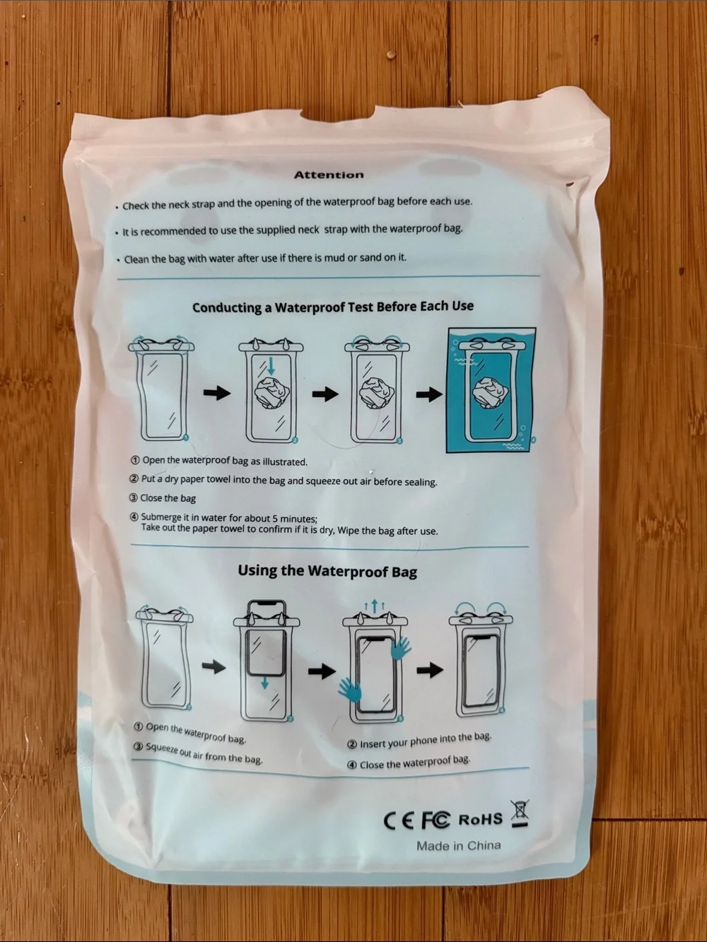 Universal Waterproof Phone Pouch - Blue/Turquoise (2 Pack)